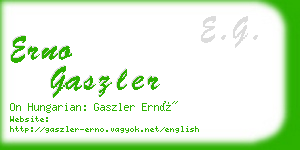 erno gaszler business card